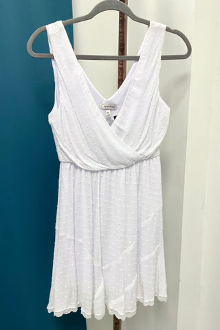 Speechless Swiss Dot Fit & Flare Dress - White