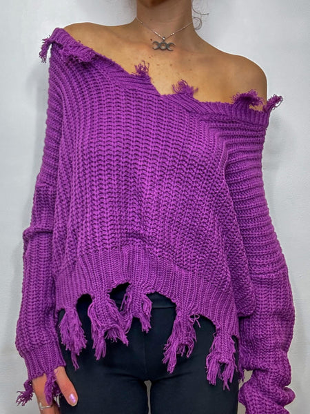 90’s Destroyed V-Neck Sweater