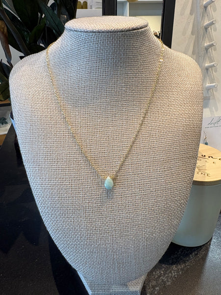 Drift by JenG Necklace: 14kt Gold Fill, Amazonite Drop
