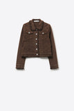 The Q2 Raw Edge Denim Jacket - Brown