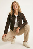 The Q2 Raw Edge Denim Jacket - Brown