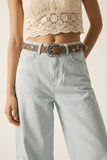 Q2 Camel Heart Studded Western Belt