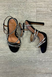 Jessica Simpson Palima Bling Ankle Strap Open Toe Sandals - Black Microsuede