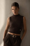 The Essential Sleeveless Ribbed Turtleneck Sweater