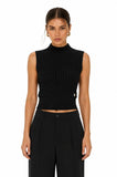 The Essential Sleeveless Ribbed Turtleneck Sweater