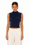 The Essential Sleeveless Ribbed Turtleneck Sweater