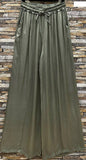 Italian Wide Legs Satin Feel Pants