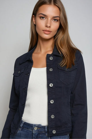 The Q2 Basic Denim Jacket - Navy