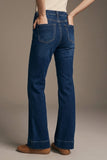 Q2 High Waist Dark Blue Flare Jeans