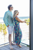 Italian Romance Sleeveless Printed Mesh Maxi Dress