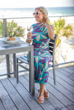 Italian Romance Sleeveless Printed Mesh Maxi Dress