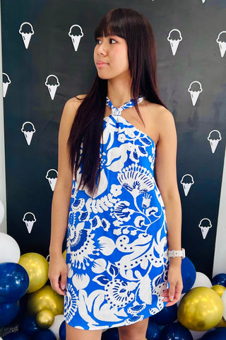 Ronan Floral Amory Halter Mini Dress