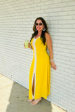The Enzo Racing Stripe Ribbed Tank Dress