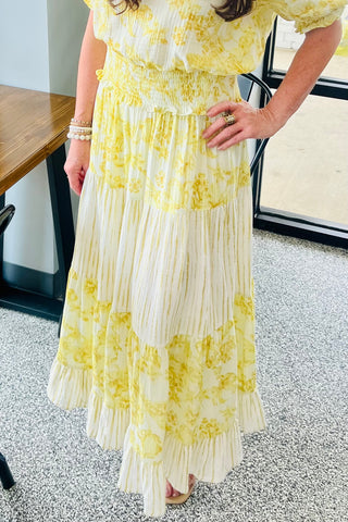 Mystree Mixed Media Long Skirt
