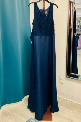 Adrianna Papell Tie Front Taffeta Skirt Evening Gown