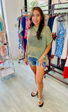 Basic Sheer Short Sleeves Solid Color Knit Top