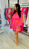 Lava Flow Paxton Balloon Sleeve Mini Dress
