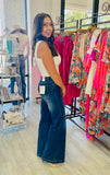 Q2 Wide Leg Palazzo Jeans - Medium Blue