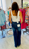 Q2 Wide Leg Palazzo Jeans - Medium Blue