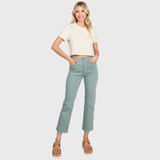 Petra in Color High Rise Slim Straight Cropped Jean - Blush or Sage