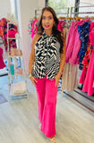 The Q2 Cotton Wide Leg Jean - Pink