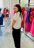 Q2 Polka Dot Shirt - Cream