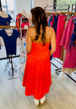 Temperament And Elegant Solid Color Tube Dress - Orange