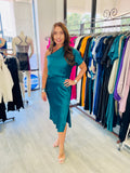 Lucy Stretch Satin One Shoulder Dress