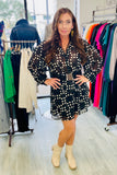 The Q2 Semi Sheer Polka Dot with Voluminous Sleeves - Black