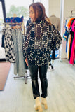 The Q2 Semi Sheer Polka Dot with Voluminous Sleeves - Black
