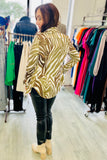The Q2 Blouse in Zebra Print - Green