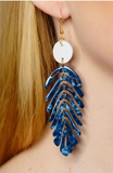 Palm Leaf Acrylic Drop Earrings