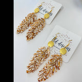 Palm Leaf Acrylic Drop Earrings