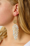 Palm Leaf Acrylic Drop Earrings