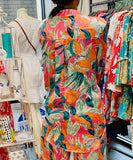 The Q2 Satin Floral Shirt - Orange