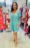 Hollow Knit Swimwear Coverup - Black or Lake Green