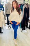 The Q2 Faux Leather Effect Skinny Pants - Blue