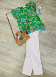 Belize Floral Deja Chiffon Blouse - Kelly Multi