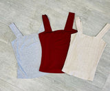 Renee Square Neck Rib Knit Top