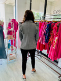 The Player Ruffled Houndstooth Blazer