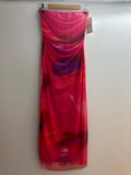 Donatella Mesh Printed Strapless Dress