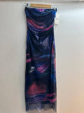 Donatella Mesh Printed Strapless Dress