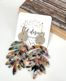 Palm Leaf Acrylic Drop Earrings