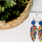 Palm Leaf Acrylic Drop Earrings