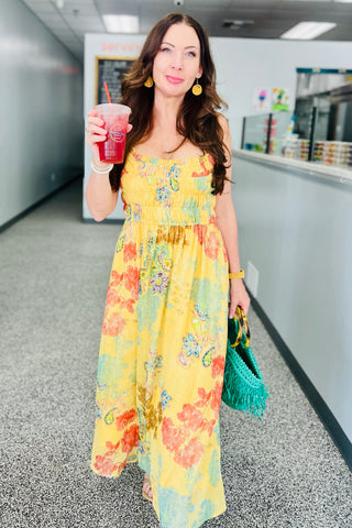 Mystree Bold and Billowy Printed Chiffon Dress