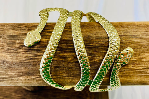 Snake Adjustable Arm Cuff Bracelet -Gold