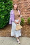 Woven Cotton Flare Ruffled Midi Skirt