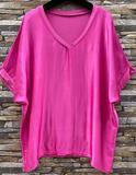 Italian Dressy Satin Front Fluid Blouse - One Size