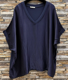 Italian Dressy Satin Front Fluid Blouse - One Size