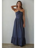 Showstopper Cotton Halter Maxi Dress